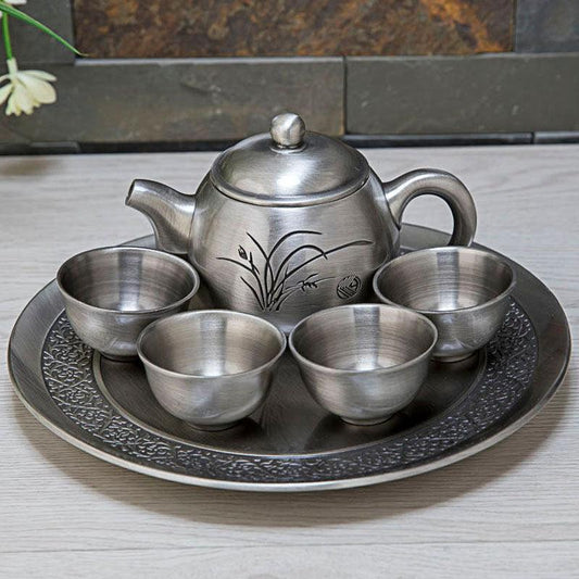 Metal Craft Orchid Creative Tea Set Gift Set - trendsocialshop