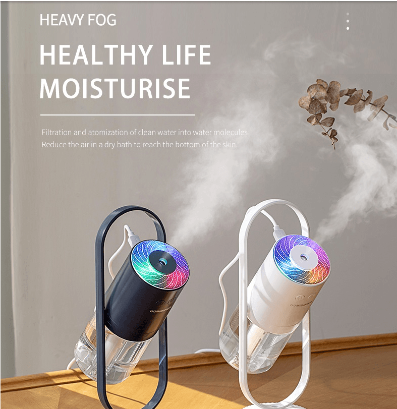 Magic Shadow USB Air Humidifier For Home With Projection Night Lights Ultrasonic Car Mist Maker Mini Office Air Purifier - trendsocialshop