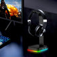 Desktop Gamer 2 In 1 RGB Headphone Stand Power Strip Desk Gaming Headset Holder With 2 USB Charging Earphone Hanger - trendsocialshop