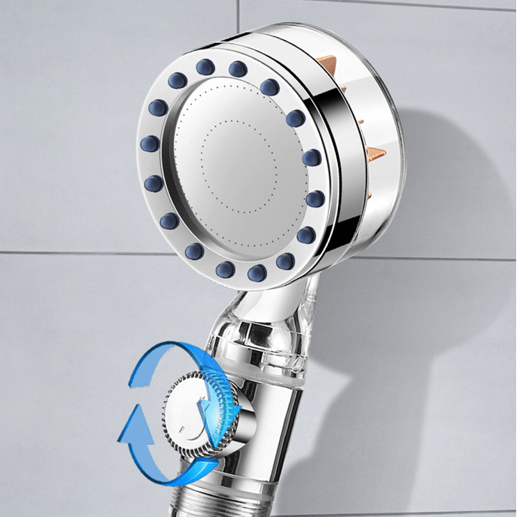 Pressurized Nozzle Turbo Shower Head One-Key Stop Water Saving High Pressure Shower Head Magic Water Line Bathroom Accessor - trendsocialshop