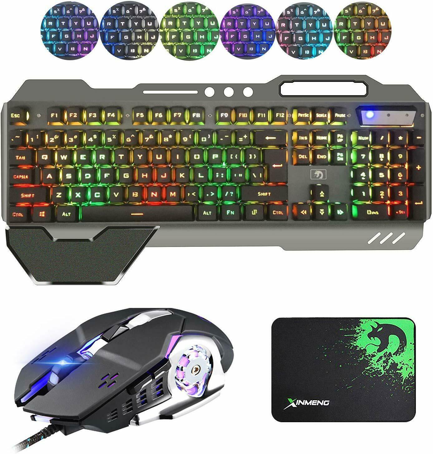 K618 Wired Gaming Keyboard And Mouse Set RGB Backlit For PC Laptop PS4 Xbox One - trendsocialshop