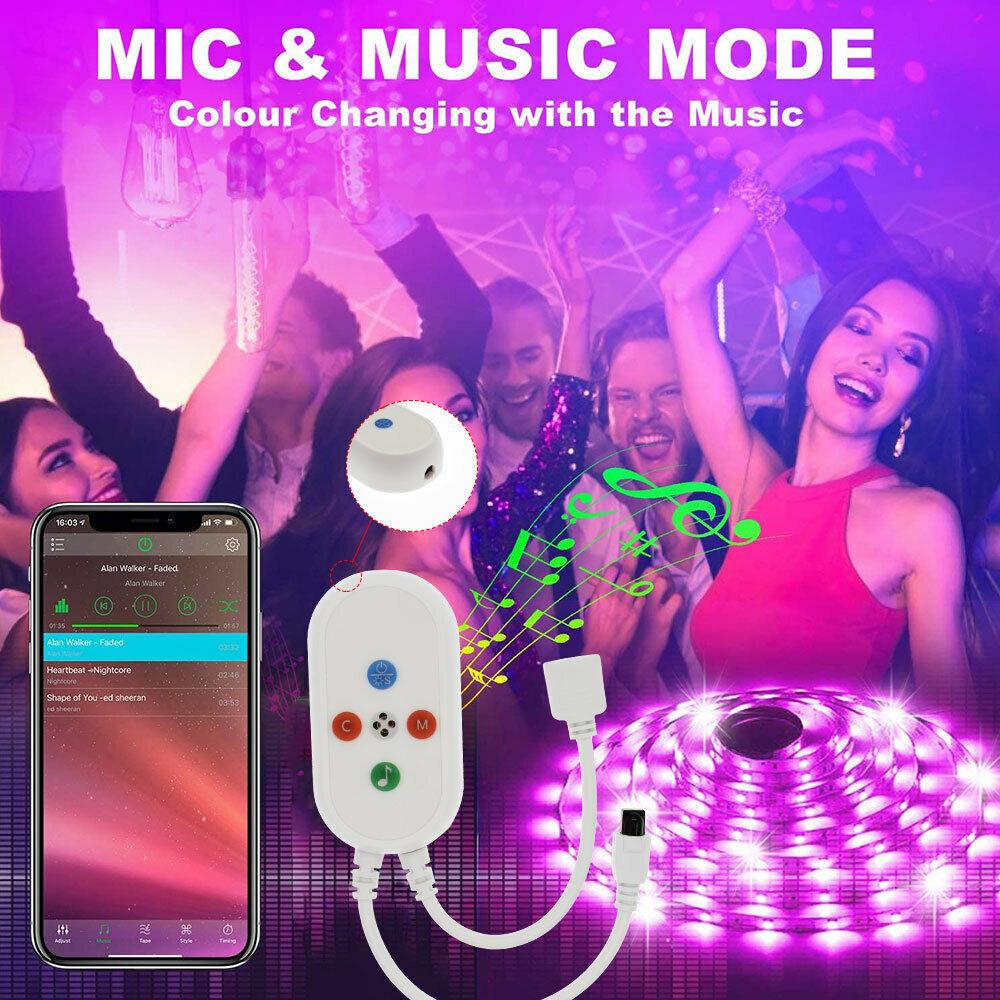 Led Strip Lights 5050 RGB Bluetooth Room Light Color Changing with Remote - trendsocialshop