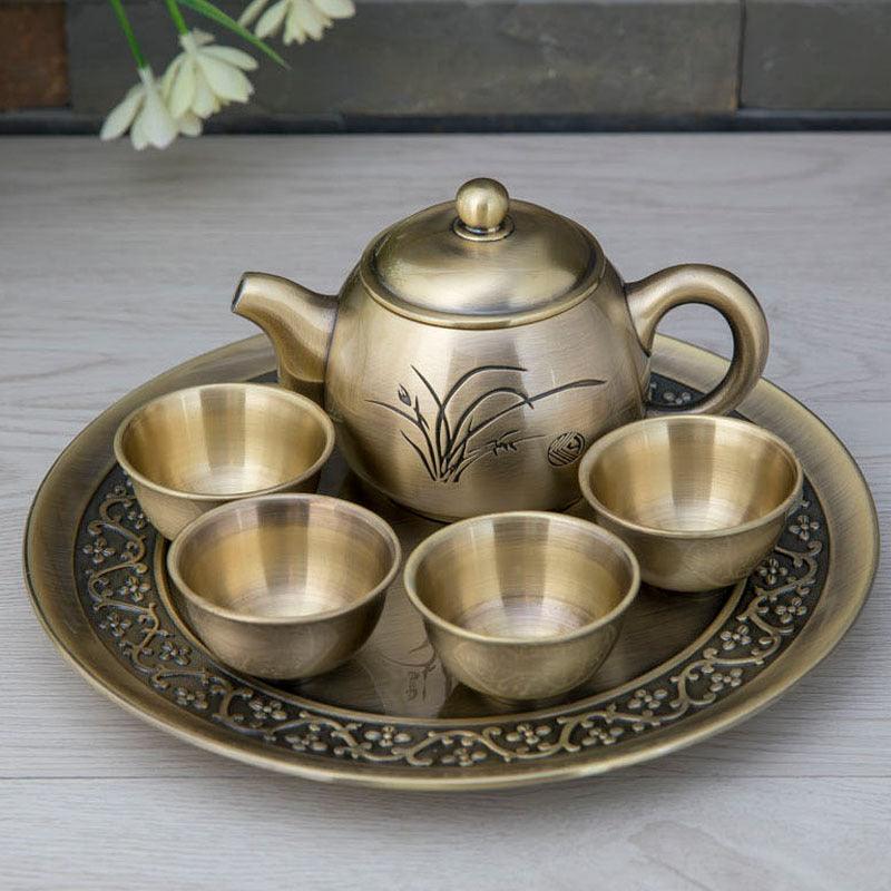 Metal Craft Orchid Creative Tea Set Gift Set - trendsocialshop