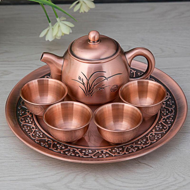 Metal Craft Orchid Creative Tea Set Gift Set - trendsocialshop