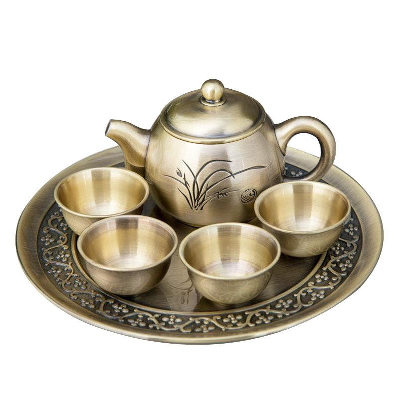 Metal Craft Orchid Creative Tea Set Gift Set - trendsocialshop