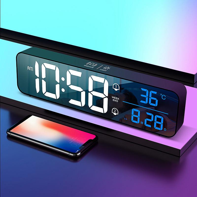 LED Charging Smart Mirror Music Electronic Alarm Clock - trendsocialshop