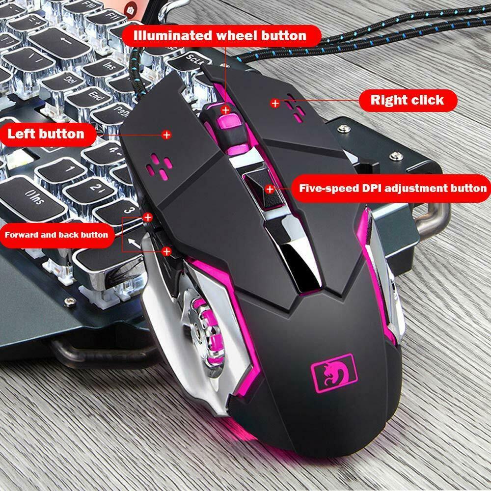 K618 Wired Gaming Keyboard And Mouse Set RGB Backlit For PC Laptop PS4 Xbox One - trendsocialshop