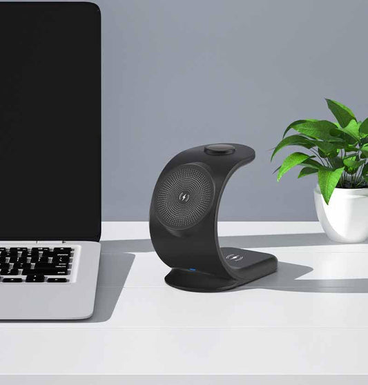 Vertical Three-in-one Magnetic Wireless Charger - trendsocialshop