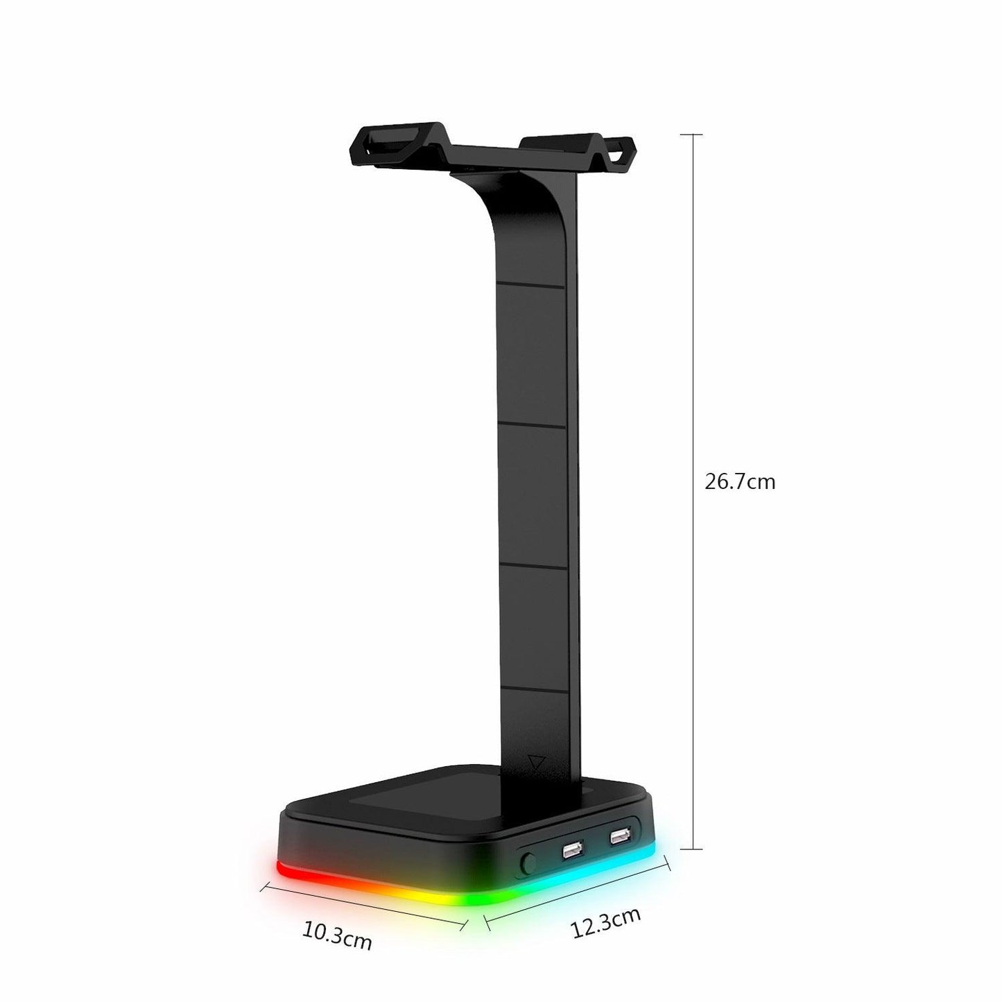 Desktop Gamer 2 In 1 RGB Headphone Stand Power Strip Desk Gaming Headset Holder With 2 USB Charging Earphone Hanger - trendsocialshop