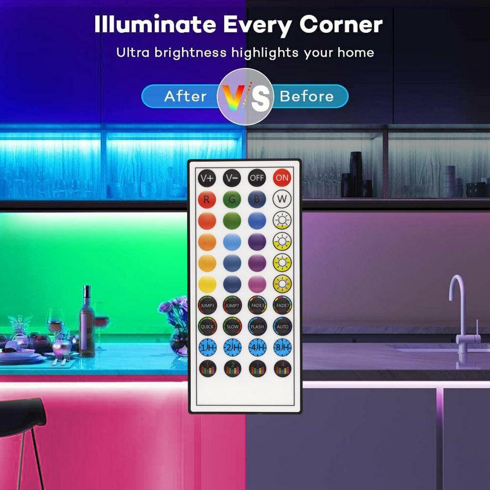 Led Strip Lights 5050 RGB Bluetooth Room Light Color Changing with Remote - trendsocialshop