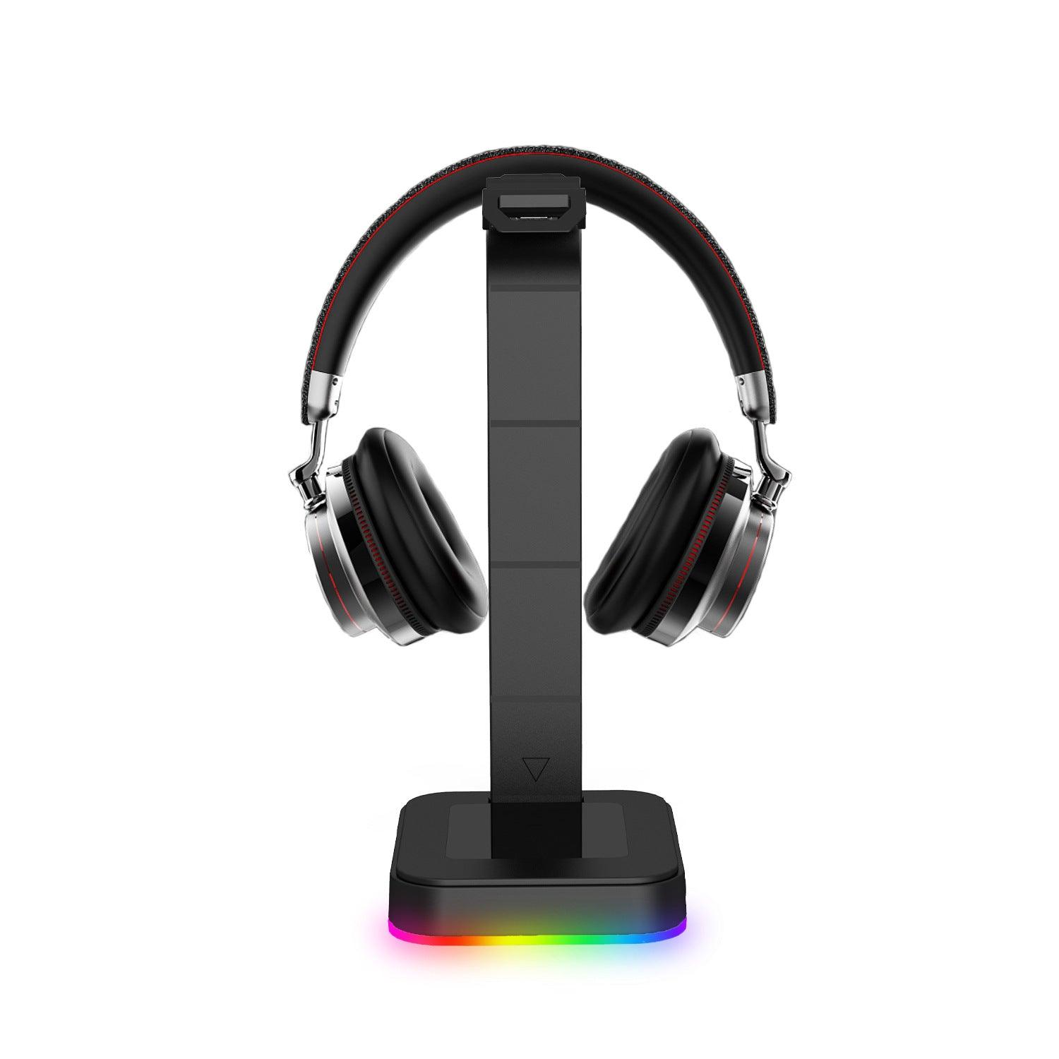 Desktop Gamer 2 In 1 RGB Headphone Stand Power Strip Desk Gaming Headset Holder With 2 USB Charging Earphone Hanger - trendsocialshop